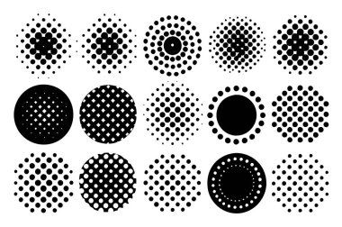 Modern ve retro-temalı grafikler, arka planlar ve dijital sanat projeleri için mükemmel bir yarım tonlu soyut noktalı çember vektör tasarımı. Çok yönlü ve görsel olarak çarpıcı.