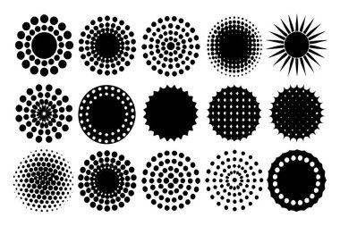 Modern ve retro-temalı grafikler, arka planlar ve dijital sanat projeleri için mükemmel bir yarım tonlu soyut noktalı çember vektör tasarımı. Çok yönlü ve görsel olarak çarpıcı.