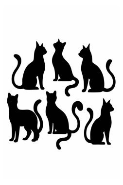 Bu Cat Silhouette Vector Set, çeşitli pozlarda kedilerin zarif ve minimal tasarımlarını içerir. Ev hayvanı temalı projeler, logolar ya da kedi dokunuşu gerektiren sanat eserleri için mükemmel..