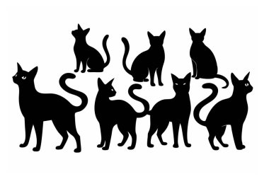 Bu Cat Silhouette Vector Set, çeşitli pozlarda kedilerin zarif ve minimal tasarımlarını içerir. Ev hayvanı temalı projeler, logolar ya da kedi dokunuşu gerektiren sanat eserleri için mükemmel..