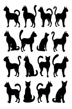 Bu Cat Silhouette Vector Set, çeşitli pozlarda kedilerin zarif ve minimal tasarımlarını içerir. Ev hayvanı temalı projeler, logolar ya da kedi dokunuşu gerektiren sanat eserleri için mükemmel..