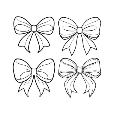 Bu taslak kurdele yay boyama sayfası vektörü yaratıcı boyama projeleri için mükemmeldir. Basit, elle çizilmiş tasarımı çocuklar ve yetişkinler için idealdir. Herhangi bir DIY zanaatına veya hediye paketine zarafet katar..