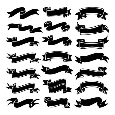 Bu el çizimi monokrom kurdele vektörü klasik ve minimalist tarzda dekoratif projeler, afişler, davetiyeler ve yaratıcı şablonlar için idealdir..