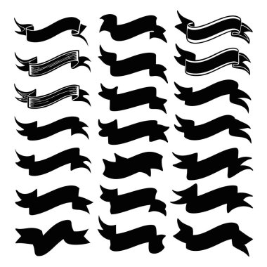 Bu el çizimi monokrom kurdele vektörü klasik ve minimalist tarzda dekoratif projeler, afişler, davetiyeler ve yaratıcı şablonlar için idealdir..