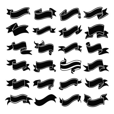 Bu el çizimi monokrom kurdele vektörü klasik ve minimalist tarzda dekoratif projeler, afişler, davetiyeler ve yaratıcı şablonlar için idealdir..