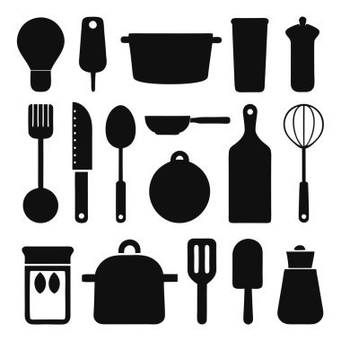 Mutfak araçlarının kapsamlı bir koleksiyonu vektör formatında, mutfak temalı projeler, logolar ve tasarım projeleri için mükemmel. Yemek siteleri, uygulamalar ve tanıtım materyalleri için ideal.
