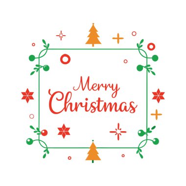 Şenlikli Mutlu Noeller sınır vektör tasarımı, bayram tebrik kartları, davetiyeler ve mevsimlik dekorasyonlar için mükemmel. Klasik Noel unsurları ve şık bir düzen içinde şenlikli aksanlar içerir..