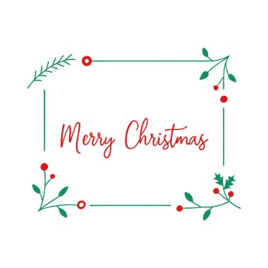 Şenlikli Mutlu Noeller sınır vektör tasarımı, bayram tebrik kartları, davetiyeler ve mevsimlik dekorasyonlar için mükemmel. Klasik Noel unsurları ve şık bir düzen içinde şenlikli aksanlar içerir..