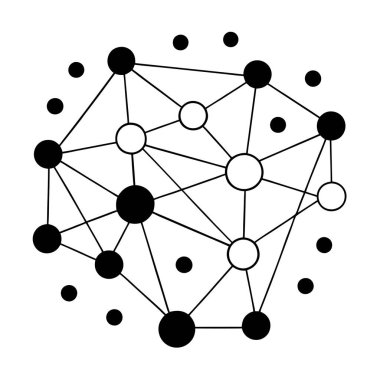 Bu soyut ağ tasarımı canlı ve geometrik desenlere bağlı renkli noktalar içerir, modern dijital projeler, teknik tasarımlar veya yaratıcı arka planlar için mükemmeldir..