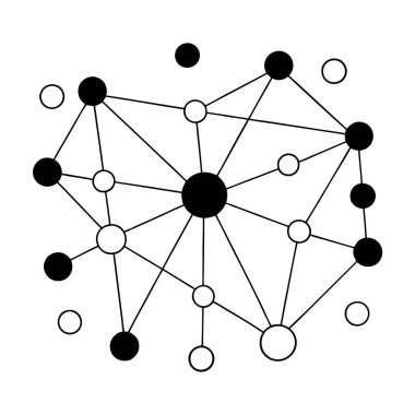 Bu soyut ağ tasarımı canlı ve geometrik desenlere bağlı renkli noktalar içerir, modern dijital projeler, teknik tasarımlar veya yaratıcı arka planlar için mükemmeldir..