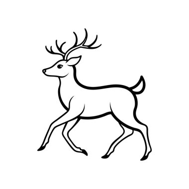 Zarif çalışan geyik siluetleri vektör seti, tatil kartları, vahşi yaşam temalı tasarımlar ve dekorasyonlar için mükemmel. Noel, mevsimlik projeler ve doğadan esinlenilmiş çizimler için ideal..