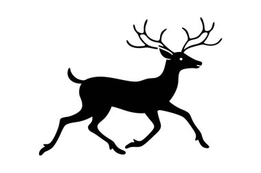 A vector set of elegant running deer silhouettes, perfect for holiday cards, wildlife-themed designs, and decorations. Ideal for Christmas, seasonal projects, and nature-inspired illustrations. clipart