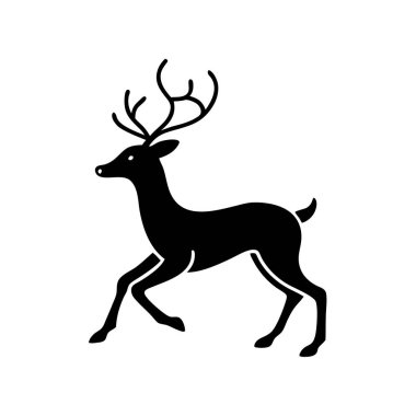 A vector set of elegant running deer silhouettes, perfect for holiday cards, wildlife-themed designs, and decorations. Ideal for Christmas, seasonal projects, and nature-inspired illustrations. clipart