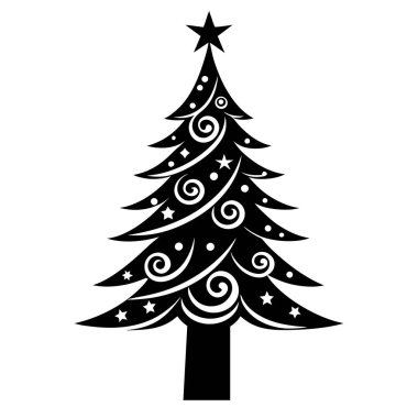 This elegant Christmas tree silhouette vector brings a minimalist and stylish touch to any holiday project. Ideal for festive designs, greeting cards, decorations, and seasonal graphics. clipart