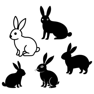 Charming hand-drawn rabbit vector illustration, perfect for nature-themed designs, kids decor, and animal artwork. Ideal for spring, Easter, or nursery decor projects. clipart