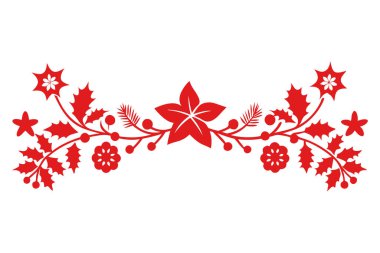 Bu zarif çiçekli Noel sınır vektörü, karmaşık detaylarla şenlikli bir dokunuş getiriyor. Tatil kartları, dekorasyonlar ve mevsimsel baskı projeleri için ideal..