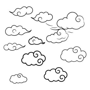 Bu set geleneksel Çin sanat tarzında bulutlar ve rüzgar tasarımları içerir, tasarımlar, tekstil ve dekor projelerine kültürel zarafet eklemek için mükemmeldir..