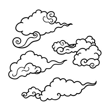 Bu set geleneksel Çin sanat tarzında bulutlar ve rüzgar tasarımları içerir, tasarımlar, tekstil ve dekor projelerine kültürel zarafet eklemek için mükemmeldir..