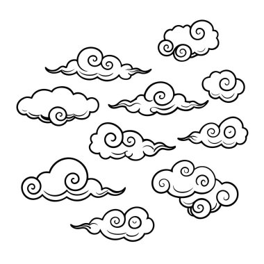 Bu set geleneksel Çin sanat tarzında bulutlar ve rüzgar tasarımları içerir, tasarımlar, tekstil ve dekor projelerine kültürel zarafet eklemek için mükemmeldir..