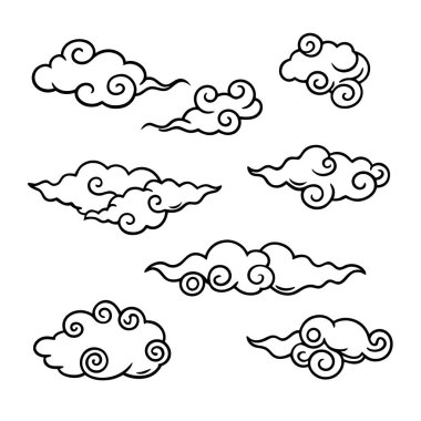 Bu set geleneksel Çin sanat tarzında bulutlar ve rüzgar tasarımları içerir, tasarımlar, tekstil ve dekor projelerine kültürel zarafet eklemek için mükemmeldir..