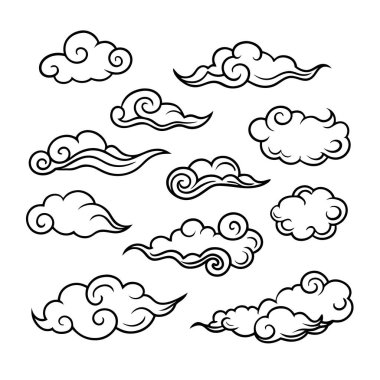 Bu set geleneksel Çin sanat tarzında bulutlar ve rüzgar tasarımları içerir, tasarımlar, tekstil ve dekor projelerine kültürel zarafet eklemek için mükemmeldir..