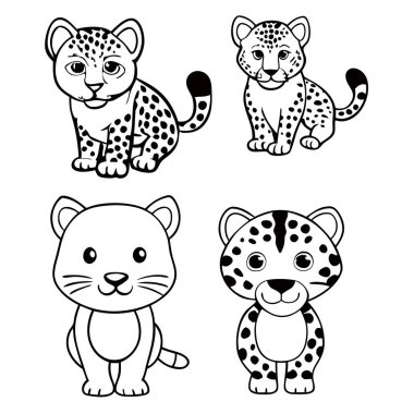 This hand-drawn vintage animal skin pattern set features tiger, leopard, and jaguar prints, adding an exotic and bold touch to designs inspired by the wild. clipart