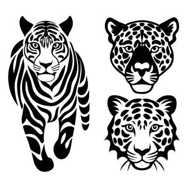 Bu el yapımı klasik hayvan derisi seti kaplan, leopar ve jaguar izlerine sahiptir..