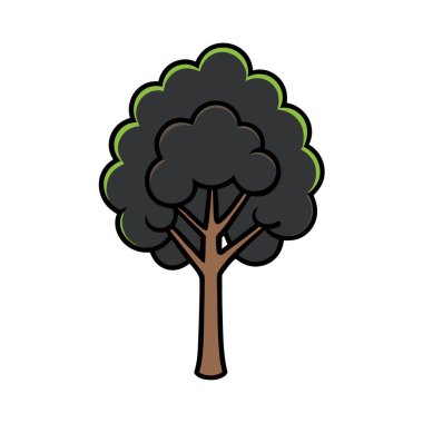 A sleek, elegant black tree icon vector with a minimalist design. Perfect for eco-friendly branding, modern decor, or nature-themed projects, adding sophistication to any visual. clipart