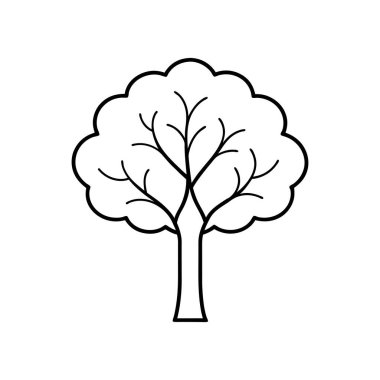 A sleek, elegant black tree icon vector with a minimalist design. Perfect for eco-friendly branding, modern decor, or nature-themed projects, adding sophistication to any visual. clipart