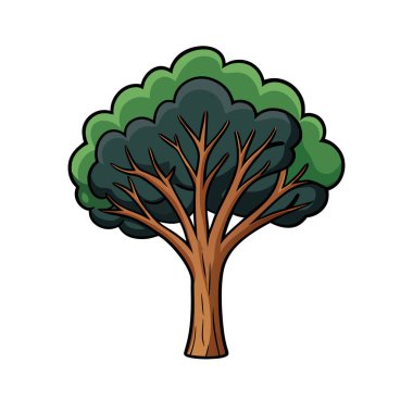 A sleek, elegant black tree icon vector with a minimalist design. Perfect for eco-friendly branding, modern decor, or nature-themed projects, adding sophistication to any visual. clipart