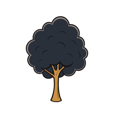 A sleek, elegant black tree icon vector with a minimalist design. Perfect for eco-friendly branding, modern decor, or nature-themed projects, adding sophistication to any visual. clipart