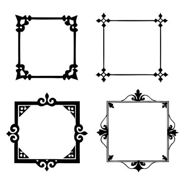  Tasarımlarınızı bu dekoratif vintage çerçeve koleksiyonuyla vektör biçiminde yükseltin. Davetiyelere, dekorasyona ve dijital projelere zarif, antika bir cazibe katmak için mükemmel..