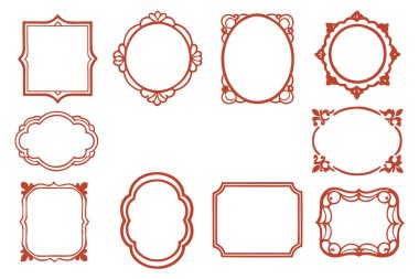  Tasarımlarınızı bu dekoratif vintage çerçeve koleksiyonuyla vektör biçiminde yükseltin. Davetiyelere, dekorasyona ve dijital projelere zarif, antika bir cazibe katmak için mükemmel..