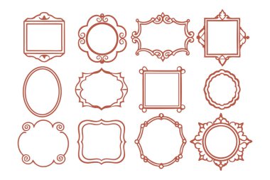  Tasarımlarınızı bu dekoratif vintage çerçeve koleksiyonuyla vektör biçiminde yükseltin. Davetiyelere, dekorasyona ve dijital projelere zarif, antika bir cazibe katmak için mükemmel..