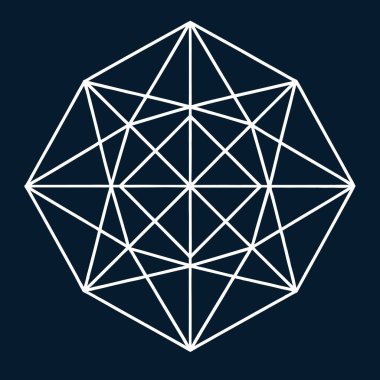 Kare ve eşkenar dörtgen şeklinde karmaşık filigran çizgileri içeren zarif bir geometrik Art Deco logosu. Lüks markalaşma için idealdir, bu süs simgesi koyu bir arka planda göze çarpar.