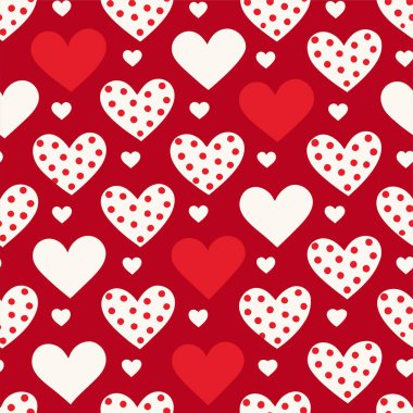 Zarif bir Sevgililer Günü şablonu, canlı kırmızı kalpler ve romantik aksanlarla. Geçmişi, tebrik kartları, hediye paketleri ve şenlikli dekorasyon için ideal..