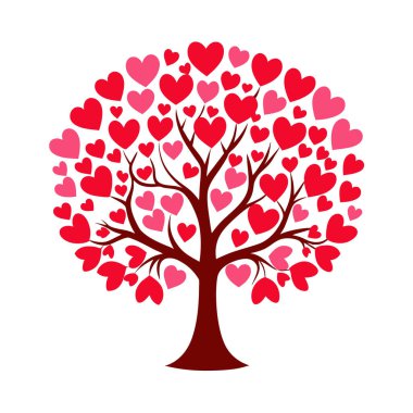 Kalp şeklindeki yaprakların yer aldığı bu Valentine ağacı çizimi ile aşkın özünü yakalayın. Romantik tasarımlar, tatil kartları ve Sevgililer Günü dekorasyonu için mükemmel..