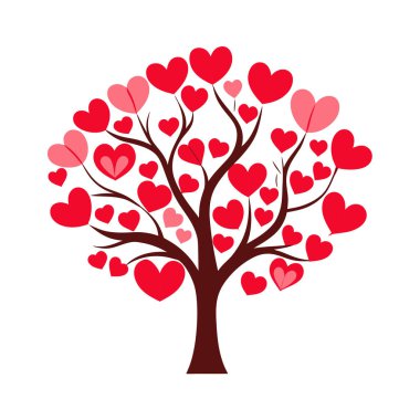 Kalp şeklindeki yaprakların yer aldığı bu Valentine ağacı çizimi ile aşkın özünü yakalayın. Romantik tasarımlar, tatil kartları ve Sevgililer Günü dekorasyonu için mükemmel..