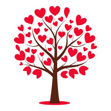 Kalp şeklindeki yaprakların yer aldığı bu Valentine ağacı çizimi ile aşkın özünü yakalayın. Romantik tasarımlar, tatil kartları ve Sevgililer Günü dekorasyonu için mükemmel..