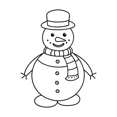 Çocuklar için tasarlanmış sevimli kardan adam boyama sayfası tatil eğlencesi ve yaratıcılık için mükemmel. Bu kolay basılan taslak Noel zanaatı ve neşeli kış aktiviteleri için idealdir..