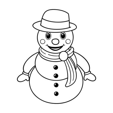 Çocuklar için tasarlanmış sevimli kardan adam boyama sayfası tatil eğlencesi ve yaratıcılık için mükemmel. Bu kolay basılan taslak Noel zanaatı ve neşeli kış aktiviteleri için idealdir..