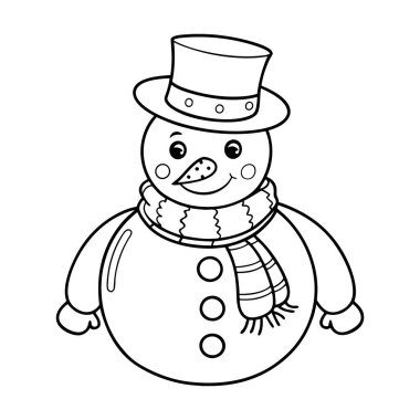 Çocuklar için tasarlanmış sevimli kardan adam boyama sayfası tatil eğlencesi ve yaratıcılık için mükemmel. Bu kolay basılan taslak Noel zanaatı ve neşeli kış aktiviteleri için idealdir..