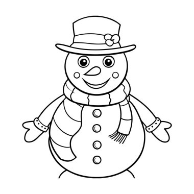 Çocuklar için tasarlanmış sevimli kardan adam boyama sayfası tatil eğlencesi ve yaratıcılık için mükemmel. Bu kolay basılan taslak Noel zanaatı ve neşeli kış aktiviteleri için idealdir..