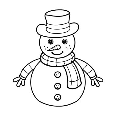 Çocuklar için tasarlanmış sevimli kardan adam boyama sayfası tatil eğlencesi ve yaratıcılık için mükemmel. Bu kolay basılan taslak Noel zanaatı ve neşeli kış aktiviteleri için idealdir..