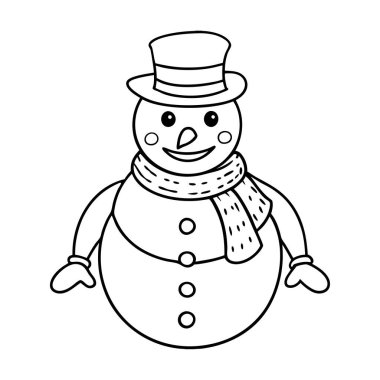 Çocuklar için tasarlanmış sevimli kardan adam boyama sayfası tatil eğlencesi ve yaratıcılık için mükemmel. Bu kolay basılan taslak Noel zanaatı ve neşeli kış aktiviteleri için idealdir..