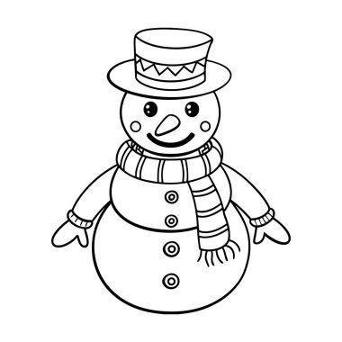 Çocuklar için tasarlanmış sevimli kardan adam boyama sayfası tatil eğlencesi ve yaratıcılık için mükemmel. Bu kolay basılan taslak Noel zanaatı ve neşeli kış aktiviteleri için idealdir..