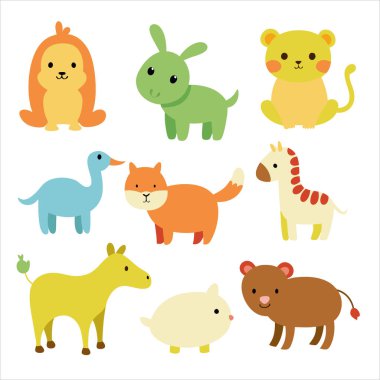 This adorable watercolor nursery animal clipart bundle features playful baby animals perfect for decorating childrens rooms, creating DIY crafts, and adding charm to nursery designs. clipart