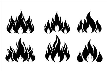 Vektör formatında çok yönlü ateş simgeleri. Alev, ısı ve enerji sembollerine ihtiyaç duyan tasarımlar için mükemmel. Güvenlik, tehlike veya doğayla ilgili projeler için ideal.