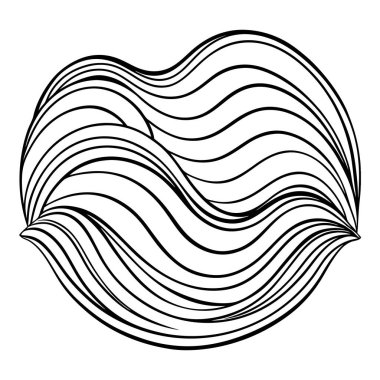 Siyah beyaz çizgi sanatındaki bu soyut dalga tasarımı modern, akıcı bir estetik getiriyor. Minimalist dekor, geçmiş ve yaratıcı grafik projeleri için mükemmel..