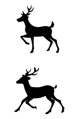 Add a touch of wilderness to your designs with this deer silhouette vector collection, perfect for nature-inspired artwork, rustic decor, and wildlife-themed projects. clipart